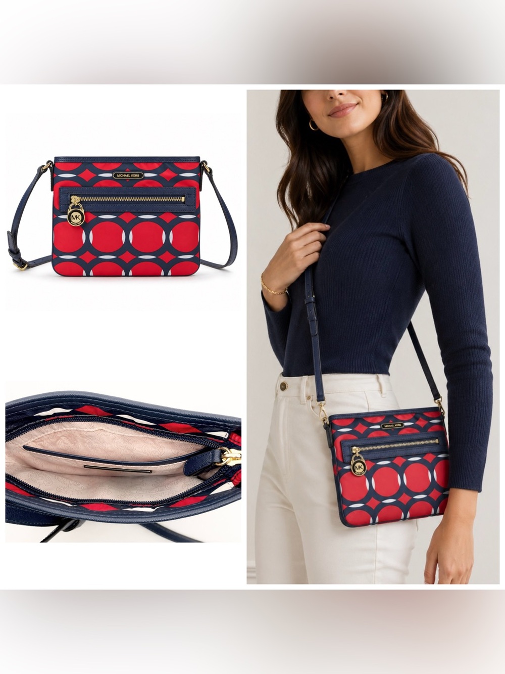 Michael Kors. 5 Piece: Cindy Bag & Free Crossbody, Gift Box, Scarf & Dust Bag. - Picture 13 of 16